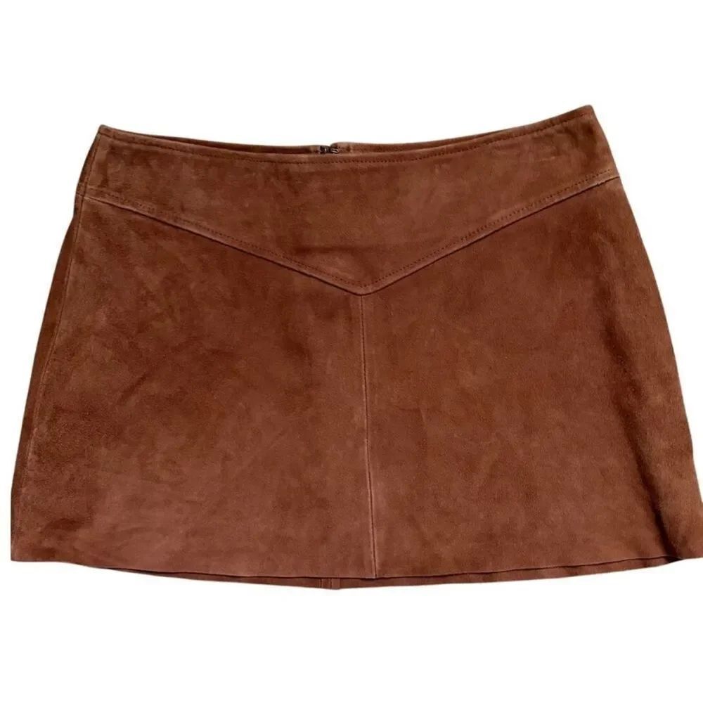 Reformation Layla Low Waist Suede Skirt Sz 2 A